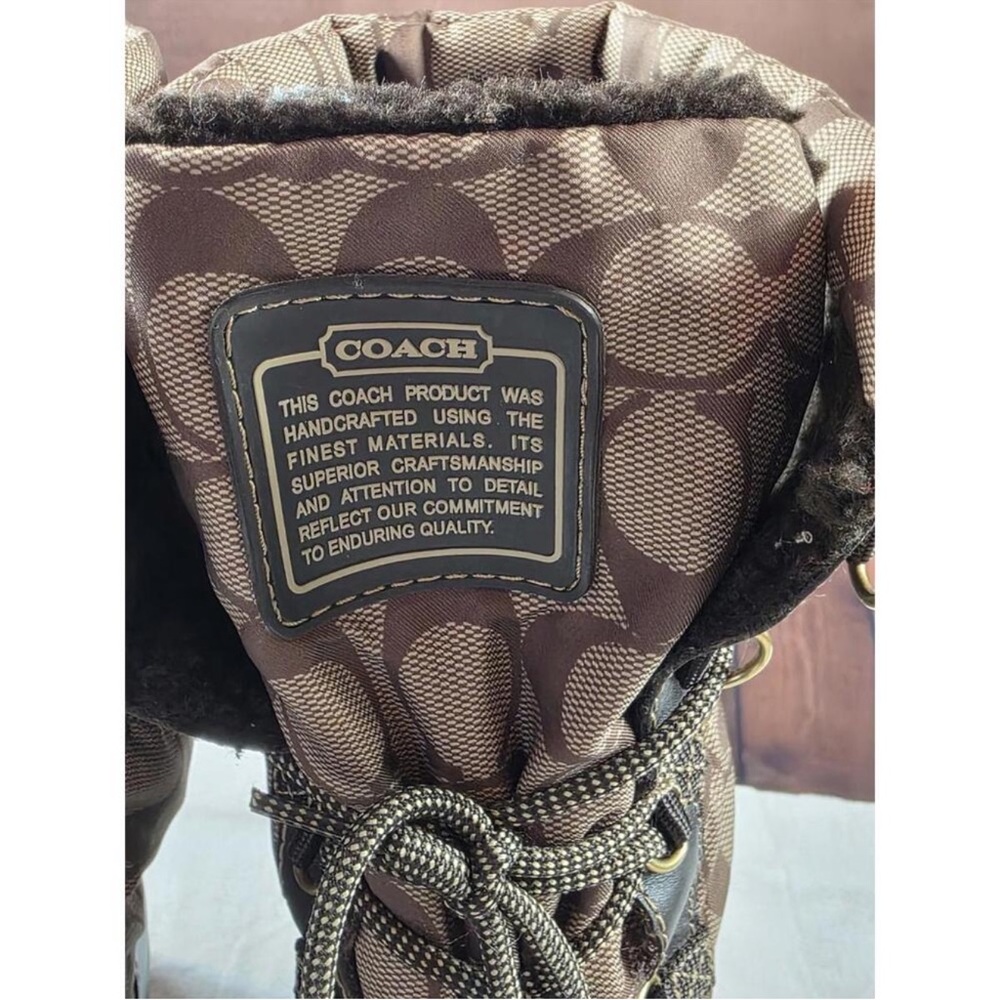 Coach Tan and Brown Patterned Boots
